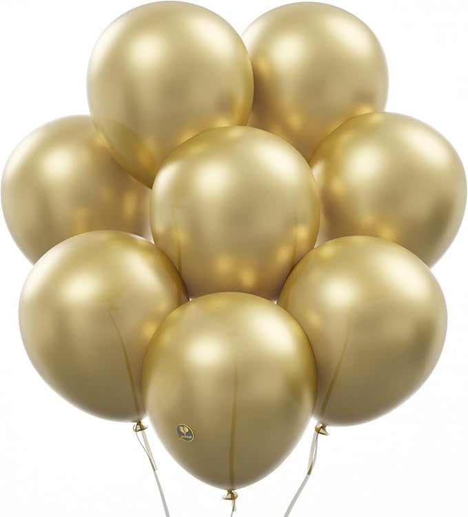 AFTERLOON® Biodegradable Natural Rubber Latex Balloons 24 pcs Gold 10 Inch by AFTERLOON%C2%AE