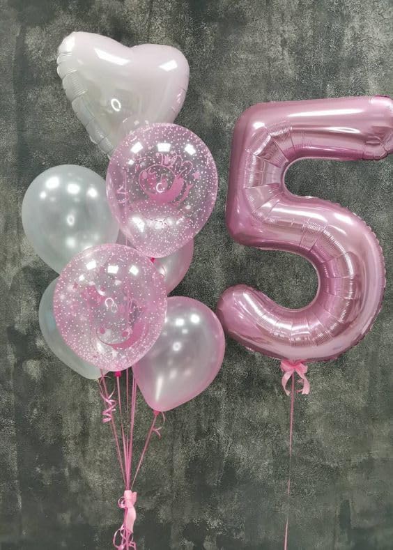 4 Balloon Numbers Birthday Decorations, 40In Pink Balloons - Image 3