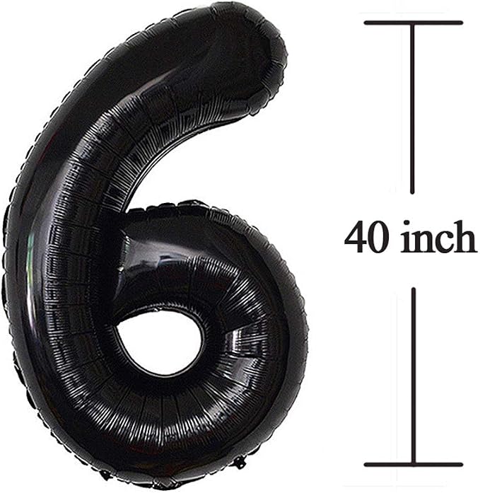 Jonhamwelbor 16 Number Balloons Black Big Giant Jumbo Big Large 16 or 61 Foil - Image 3