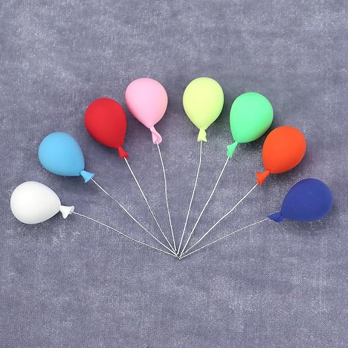 Miniature Balloon Set for Dollhouse, 1:12 Scale, 8 Pieces, 0.8 Inch Height - Image 2