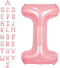 SUWEN 40 Inch Pink Large I Letter Balloons Big Foil Helium A-Z | Jumbo Mylar by SUWEN