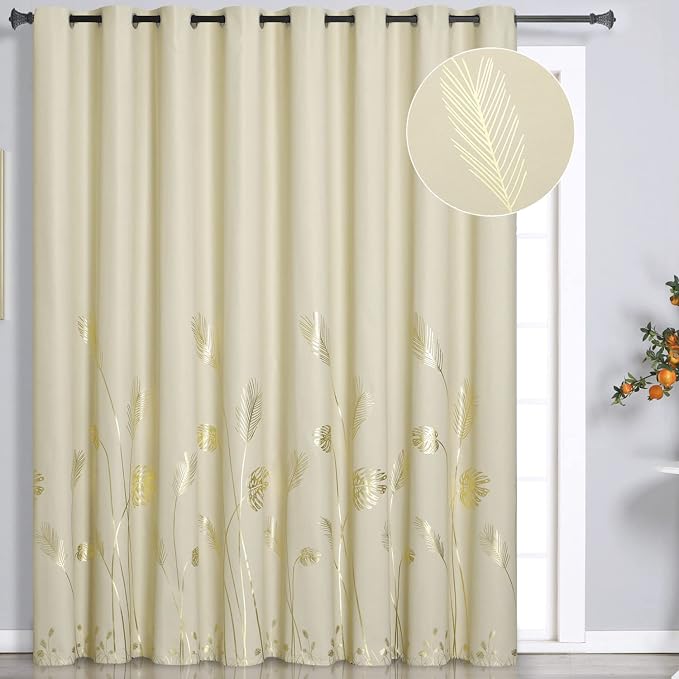 Wide Drape for Patio Door 100W x 108L Inch Length Designed Curtain by ESTELARTEXTILER