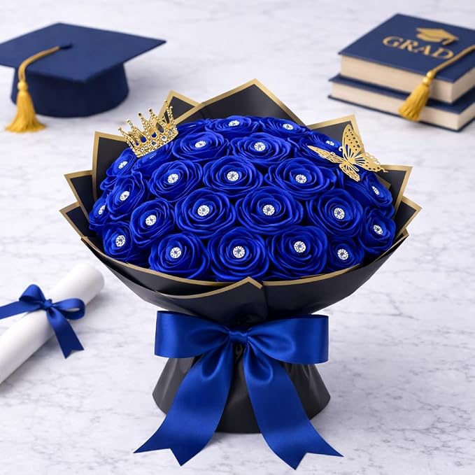 KINGLAKE Dark Blue Satin Ribbon – 1-1/2 Inch x 2 Rolls Blue Satin Ribbon - Image 5