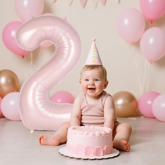 Light Pink Number 20 Balloon, 40 Inch Giant Mylar Number Balloons, Large Foil - Image 6