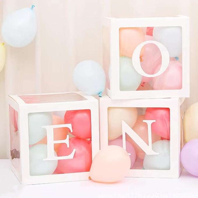 HUAXI White One Boxes for 1st Birthday, One Balloon Box - Image 3