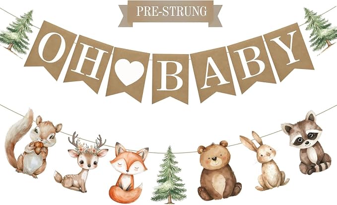36pcs Banner for Woodland Baby Shower Cow Decorations by Unknown