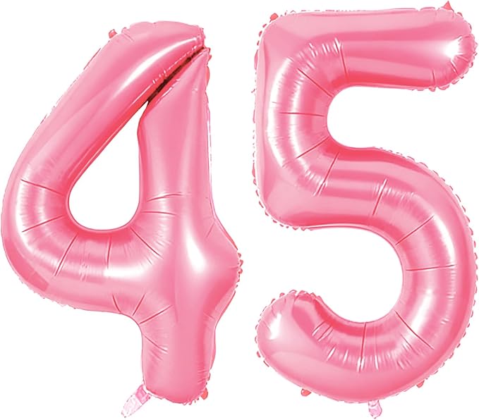 Number 45 Balloons for 45th Birthday Party Decorations, 0-100 Large No.45 by Joycard