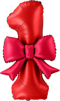 40 Inch Number 1 Balloon with Bow, Coquette Aesthetic Foil Balloon by Unknown