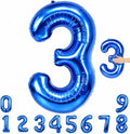 TONIFUL 40 Inch Navy Blue Number 3 Balloons Large Foil 3rd Birthday Decor | by TONIFUL