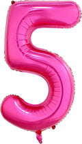 40 Inch Hot Pink Number 5 Balloon, Giant Number Balloons, Birthday Decor | by Unknown