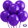 Bezente Dark Purple Latex Party Balloons | Purple Balloons Big Round Purple by Bezente