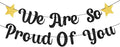 We are So Proud of You Banner Black Glittery Class of 2026 Graduation by MDLLDM