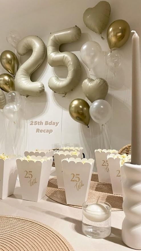 15 Balloon Number 40 Inch Cream Balloons - Image 3