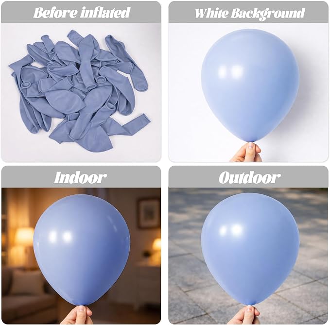 Voircoloria 105pcs Dusty Blue Party Latex Balloons, 12inch | - Image 3