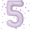 40 Inch Purple Number Balloons Light Purple 5 Balloon Matte Purple Birthday by Yeodong