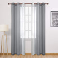 DWCN Grey Faux Linen Ombre Sheer Curtains by DWCN