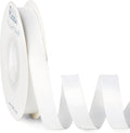 Ribbli Double Faced White Satin Ribbon, 1/2” x Continuous 25 Yards, Use by Ribbli