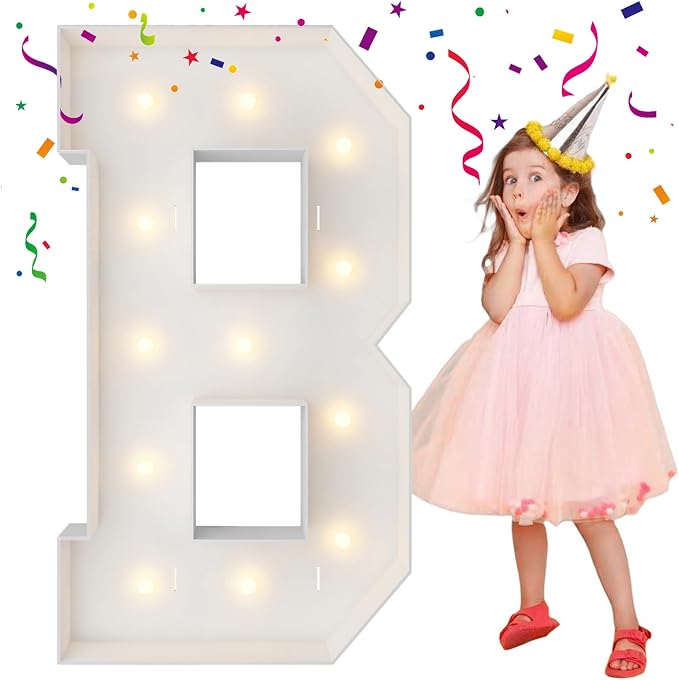 4FT Marquee Light Up Letters, Large Marquee Letters, Mosaic Balloon Frame Big by MerryMosaics