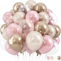 Dusty Pink and Gold Balloon, 12 Inch Double Stuffed Pearl Pastel Blush Pastel by HILAVO