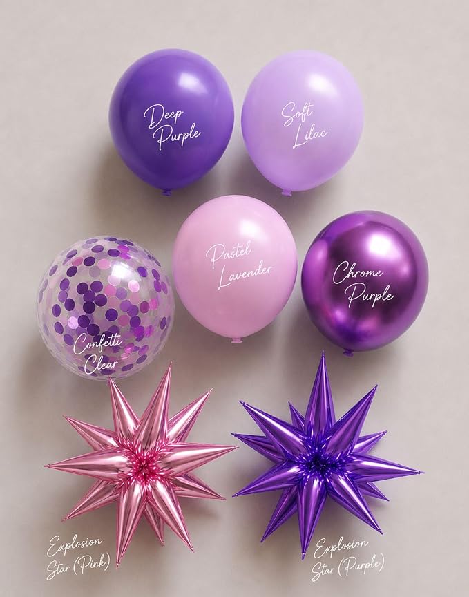 Pink and Purple Balloons Arch Kit - Image 4