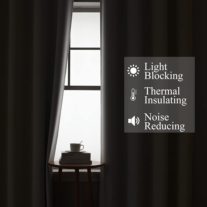 Beige and Greyish White Blackout Curtains - Image 3