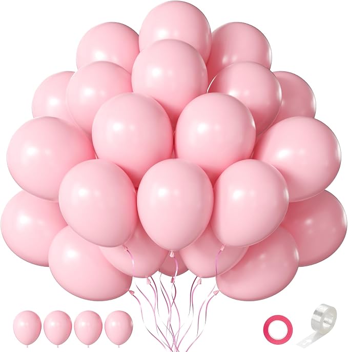 Pink Balloons 12 Inch 60 Pcs Light Baby Pastel Pink Latex Balloons by Searchbyoccasioncolorsize