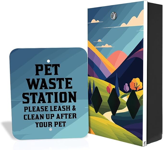 Zero Waste USA - DISPENSE-ART™ Roll Bag Dispenser & Sign - Countryside | by ZEROWASTEUSA