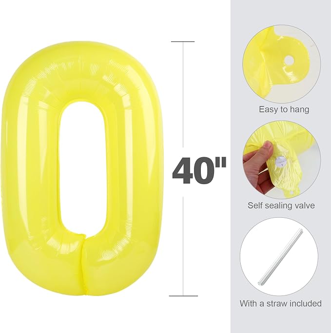8 Balloon 40 inch Yellow Number Balloons - Image 5