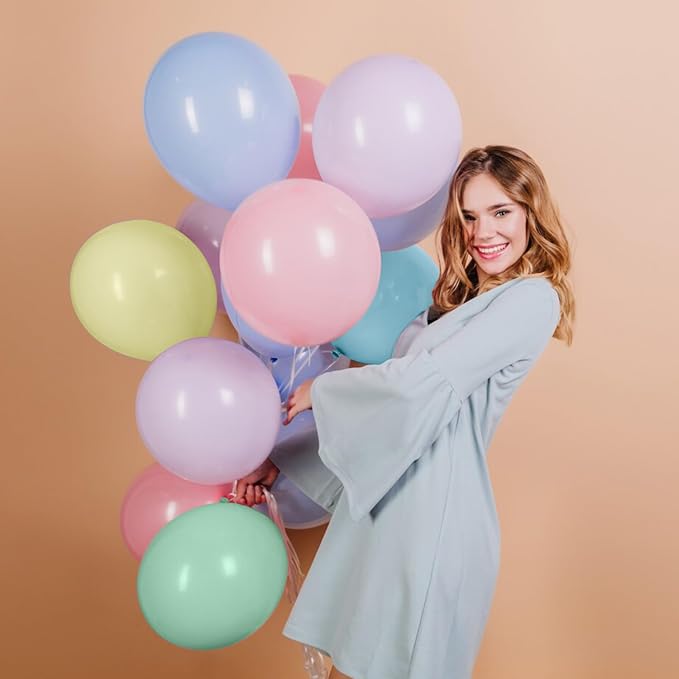 Pastel Balloons Latex Pastel Birthday Decorations 100 Pack 12 inch Round Helium - Image 4
