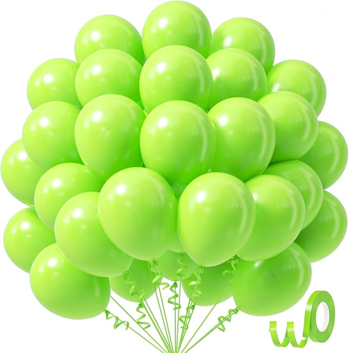 Lime Green Balloons 12 inch, Birthday Party Decorations by Awenztech