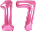 Pink Jumbo Number 17 Balloon 40 Inch, Boy Girl 17 Birthday Supplies, Foil by Upgesy