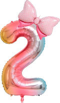 40-Inch Number 2 Gradient Giant Number Balloons And Mini Bow Balloons Foil by Unknown