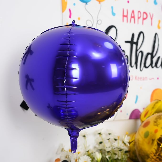 12Pcs Dark Purple Round Foil Balloons, Metallic Purple Foil Balloon - Image 6