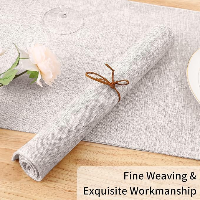 Homaxy Cloths Placemats for Dining Table Set of 6, Cotton Linen Blend Table Mats - Image 6