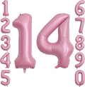Pearlescent Pink Number 14 Balloon 40 Inch, Shiny Foil by Unknown