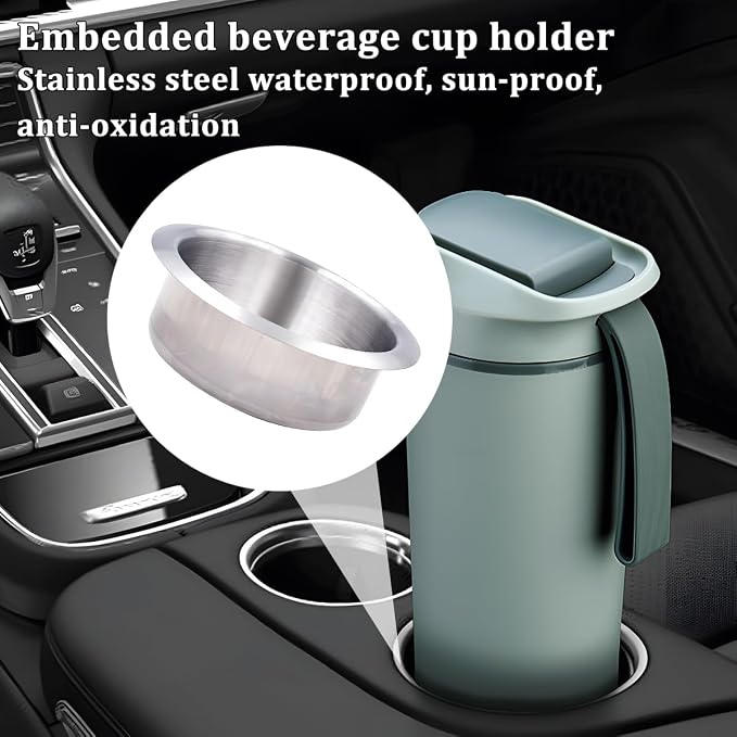 Zpana 2PCS 4.13 x 3.35 x 1.38 Inch Car Cup Holder Stainless Steel | Drop in - Image 5
