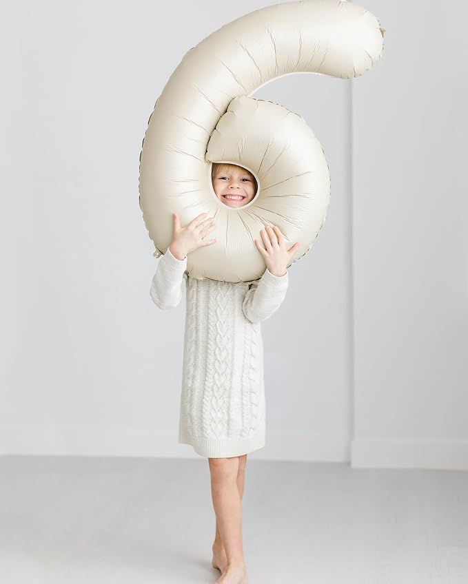 40 Inch Cream Number 9 Balloon Birthday Party Decorations - Image 3