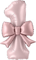 40 Inch Number 1 Balloon with Bow, Coquette Aesthetic Foil Balloon by Unknown