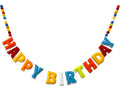 Pre-Strung Reusable 3D Happy Birthday Banner Sign, Rainbow Felt Ball Garland | by Unknown