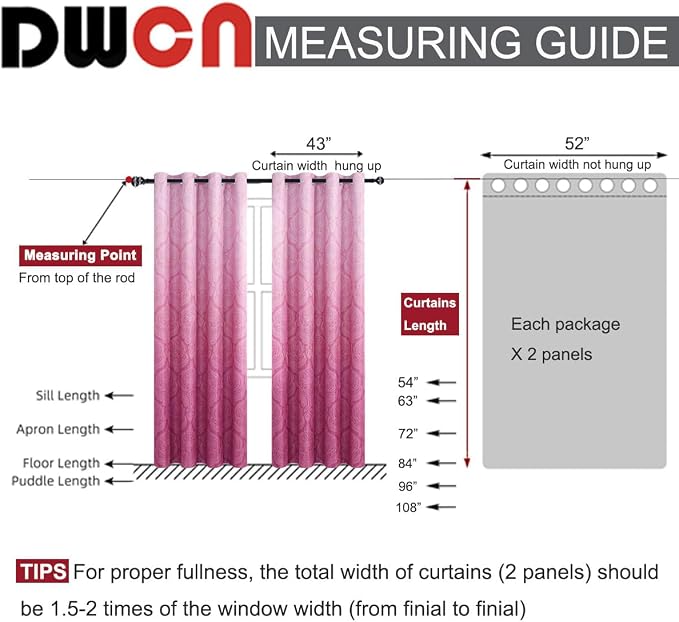 DWCN Ombre Blackout Curtains for Living Room - Image 6