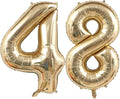Light Gold Number 48 Foil Balloons 40 Inch White Gold 48 Mylar Balloon | 48th by ANGEL+Q+HOUSE