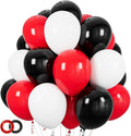 Red and Black Balloons 100Pack 12 inch Matte Black Red and White Latex Balloon by ASIYUHY