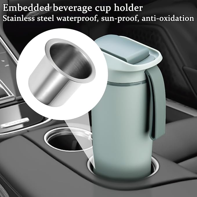 Zpana 2PCS 4.13 x 3.35 x 3.43 Inch Car Cup Holder Stainless Steel | Drop in - Image 4