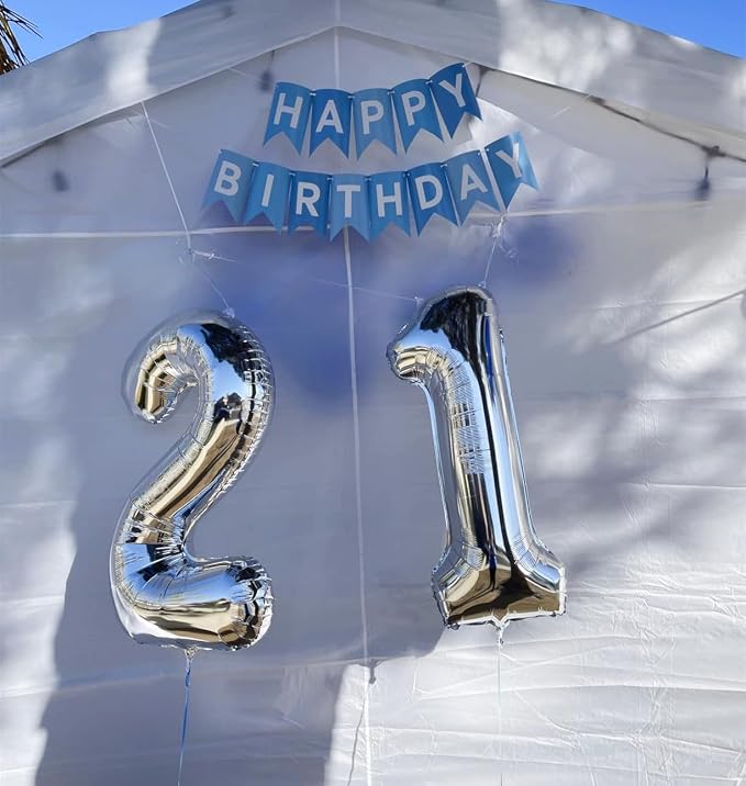 Large Number Balloons 40 Inch Silver 9 Balloon - Image 4