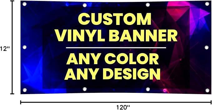 Custom Banner Printing, Vinyl Banners, 1ft x 10ft Any Size Any Color Banners - Image 7
