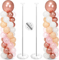 Jenaai 2 Sets 163 Pcs Pink Metallic Rose Gold Balloons Column Stand Kit Bridal by Jenaai