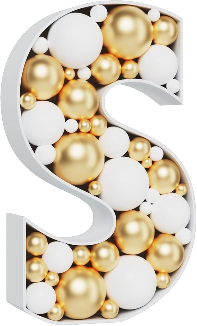 Marquee Letters 3FT Tall Mosaic Balloon Frame Pre-Cut Foam Board Letter S | by MEYSIMOON