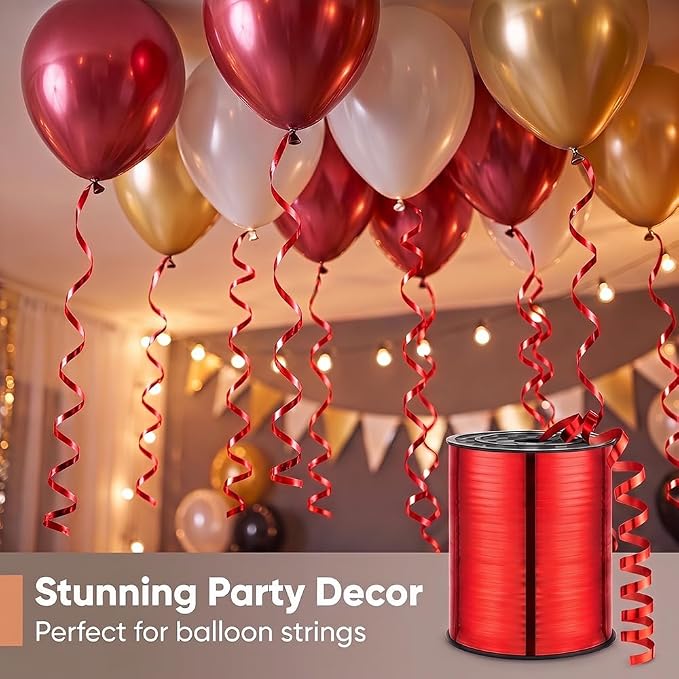 Christmas Ribbon, 500 Yard Red Curling Ribbons - Image 8