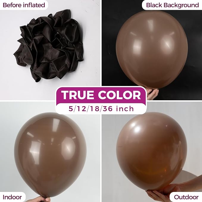 Bezente Brown Latex Matte Party Balloons 150 Pack 5 inch Small | Helium Dark - Image 2