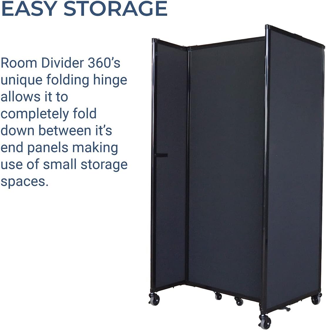 Versare Room Divider 360 Portable Wall Partition | Folding Panels | Large Freestanding Divider | Locking Wheels | Temporary Room Separator | 14' x 7'6'', Mocha
